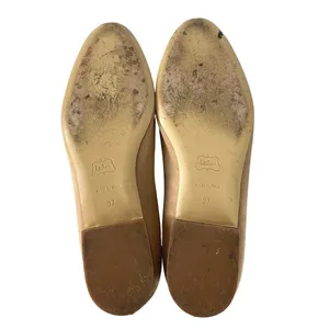 Leorosa Designer Gold Satin Almond Toe Slip On Casual Ballet Flat Shoes 37 US 7 thumbnail 4