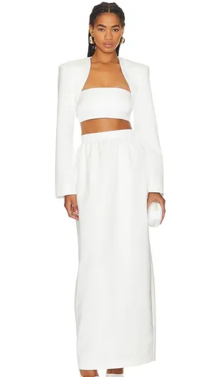 We Wore What Tulip Long Skirt In White thumbnail 3