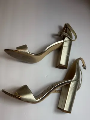 Sam Edelman Yaro Gold metallic Ankle-Strap Block Heel‎ Sandals - Size 10 thumbnail 7