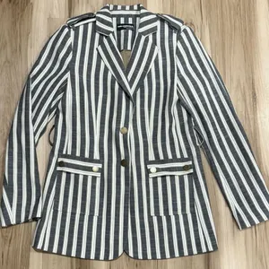 Karl Lagerfield Paris Striped Long Blazer Jacket Women’s 4 thumbnail 1