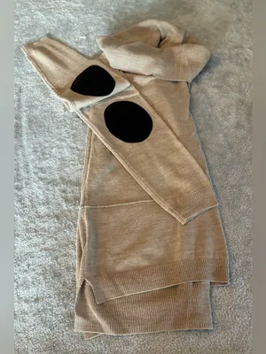 Women’s Cozy Beige Cowl Neck Sweater with Black Elbow Patches Size Large thumbnail 6