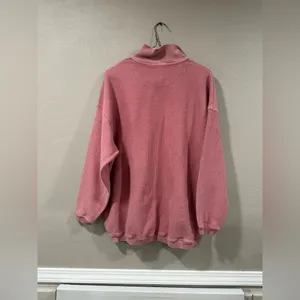 Aerie Good Vibes Quarter Zip Oversized Corded Half Zip Pink thumbnail 3