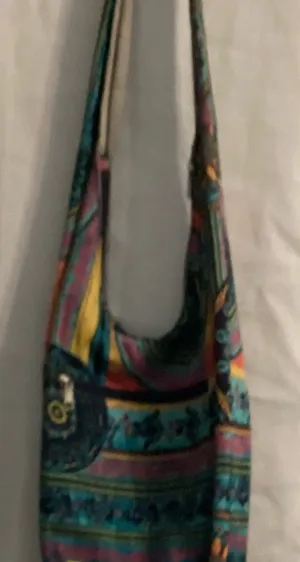 Boho hobo, Festive long shoulder Strap with zipper closure bag thumbnail 1