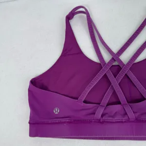 Lululemon Strappy Back Sports Bra Purple Sz 12 Womens Medium Impact Workout Bra thumbnail 4