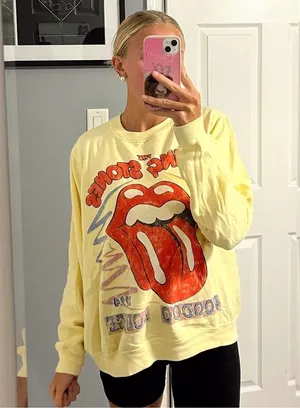 The Rolling Stones Yellow Crewneck Sweatshirt thumbnail 1