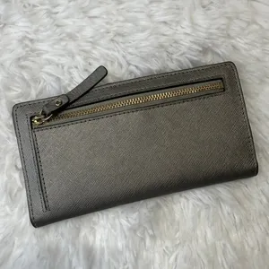 Kate Spade Silver Metallic Bifold Wallet thumbnail 2