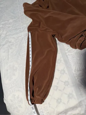 ANRABESS Relaxed Cropped Bomber Jacket in Brown Size M thumbnail 11