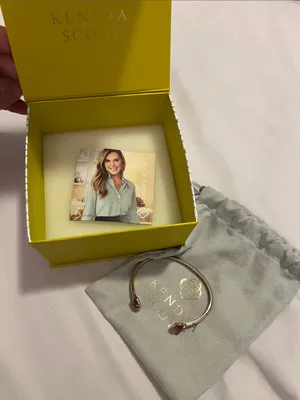 Kendra Scott Silver Open Cuff Bracelet with pink Stone Ends thumbnail 5