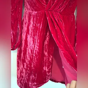 Lovers + Friends Kimora Mini Dress Magenta Pink‎ Silk Velvet - Size XS NWT thumbnail 8