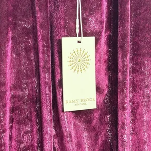 NEW Ramy Brook Deep Red Sparkle Velvet Velour Halter Neck Ellin Mini Dress Sz M thumbnail 3