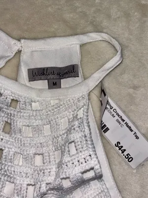 Wishlist Boho Crochet White Flowy Whimsical Tank Top Size Medium NWT thumbnail 2