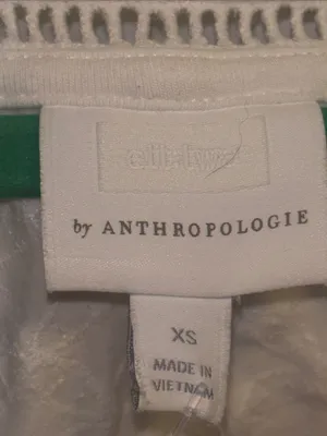 Ett:Twa By Anthropology White Button Front Eyelet Blouse Classic Square Neckline thumbnail 3