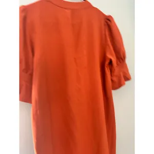 Orange V-neck Lightweight Midi Dress Sz S thumbnail 5