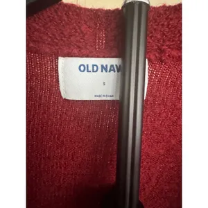 Old Navy Burgundy Open Front Long Cardigan Sweater Size Small thumbnail 5