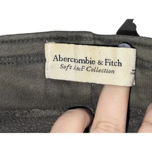 Abercrombie & Fitch Soft AF Black Cotton Fleece Sweat Athletic Shorts Size Large thumbnail 4