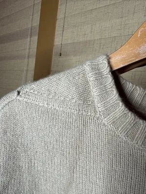 Banana Republic Oversized Merino Wool Cotton Sweater Natural Size Small thumbnail 4
