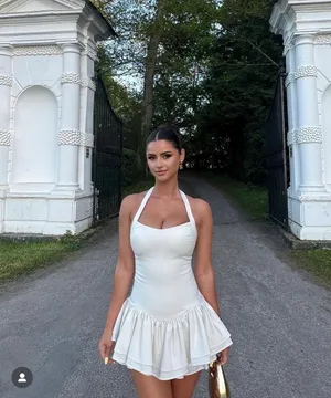 Zara Elegant White cream Halter corset ruffle Dress thumbnail 2