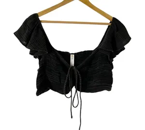 Daily Practice‎ from Anthropologie Black Cropped Bra Top Size XL New thumbnail 1