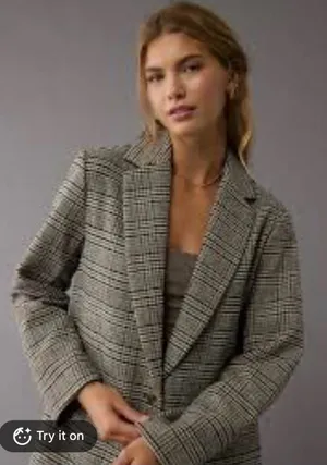 American Eagle Outfitters Plaid Blazer in Brown thumbnail 1