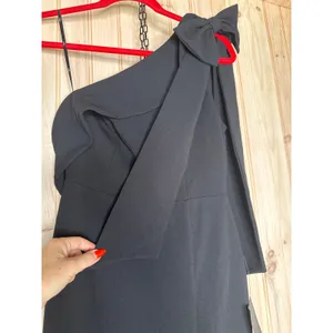 NWT Lulus Stepped Out Stunning Black One-Shoulder Mermaid Maxi Dress Party Sz S thumbnail 4