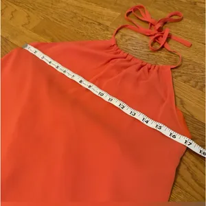 Backless Halter Tiered Maxi Dress in Orange size M thumbnail 11