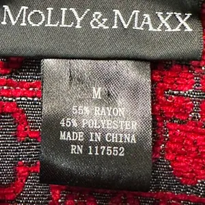 Molly & Maxx Red‎ Tapestry Jacket M Boho Festival Zip Up Ethnic Print Blazer thumbnail 4
