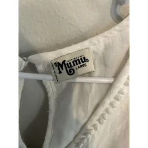 Show Me Your Mumu White Hera Mini Dress Size Large Boho Beachy Trim Detail Chic thumbnail 8