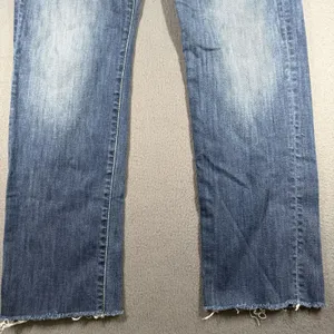 7 For All Mankind Standard Jeans Womens 31 Blue Straight Denim Stretch Raw Hem thumbnail 2