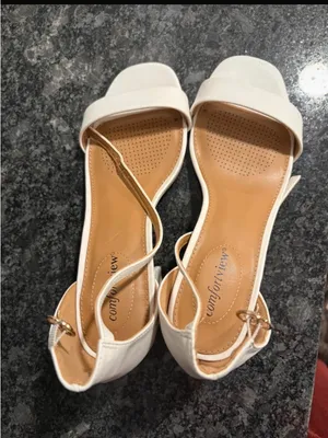 comfortview White Strappy Open-Toe Sandals with Ankle Buckles thumbnail 2
