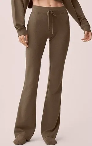 Alo Sway Bootcut Sweatpants Olive Tree High-Rise Waist Army Brown Flare Sweats M thumbnail 1