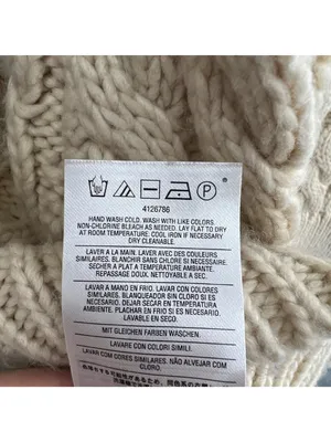 Volcom Snooders Beige Cream Cable Knit Chunky Cowl Neck Sweater Size Medium thumbnail 11