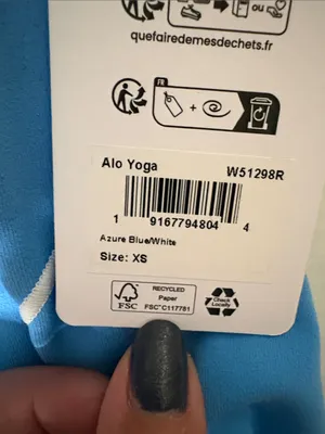 New nwt Alo yoga heart throb azure blue white xs leggings thumbnail 4