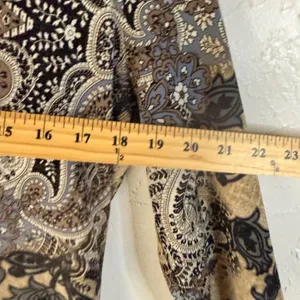 Y2k‎ Blue Brown Paisley Print 3/4 Sleeve Top Blouse Shirt M Western Boho Grunge thumbnail 5
