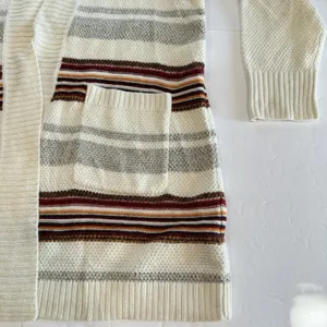 Torrid Ivory Colorful Stripes Shawl Knit Open Front Cardigan‎ Sweater Size 2X thumbnail 7