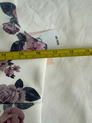 City Vibe NWT Junior Size L Floral Print Scuba Fit&Flare Mini Dress White Lilac Pink thumbnail 11