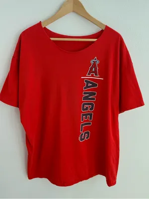 Los Angeles Angels Red Off the Shoulder Tee thumbnail 1