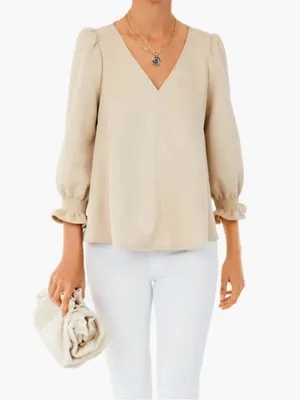 Tuckernuck Suede Easton Blouse Bone thumbnail 2
