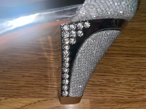 Forever Rhinestone Crystal Glitter High Heel Formal Sandal Womens Size 7.5 NWOT thumbnail 7