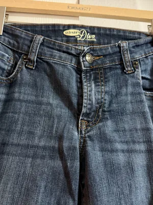 Women old navy the diva blue denim jeans with frayed hem #denim #lowrise thumbnail 3