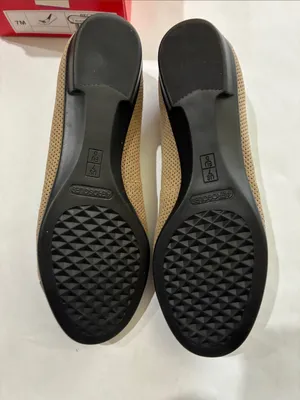 AEROSOLES Beige Perforated Ballet Flats with Black Toe thumbnail 4