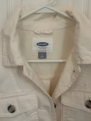 Old Navy Twill Swing Utility Jacket in Cream thumbnail 3