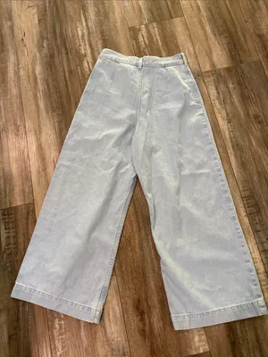 Zara Wide Leg Light Wash Croo Pant Jeans Size 4 thumbnail 6
