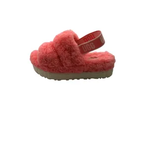 UGG Fluff Yeah Slide Coral Pink Sheepskin Platform Sandals 1120894 Womens 7 thumbnail 6
