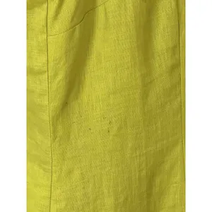 AGB Chartreuse Yellow Linen Shift Dress Womens 16 Sleeveless‎ Mid Mod Sun thumbnail 6