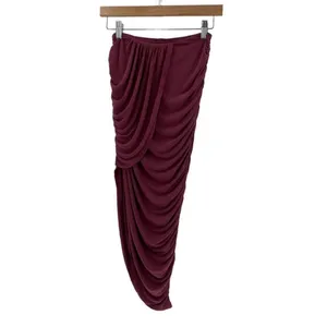Camila Coelho | NWT Liby Jersey Draped Asymmetrical Midi Skirt in Mauve Size XS thumbnail 4