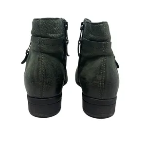 Miz Mooz Sunny Green Leather‎ Ankle Booties Boots Ruched Zip EU 36 US 6 Womens thumbnail 9