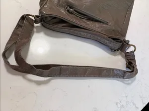 Women's Taupe faux Leather Crossbody Bag thumbnail 12
