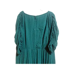 ASOS DESIGN Curve Midi Dress Womens 22 Green Excellent Ruched Chevron Smocked thumbnail 7