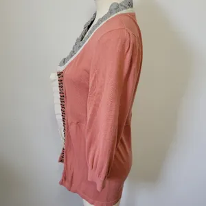 Bke Boutique blush pieced fabric cardigan size large thumbnail 5