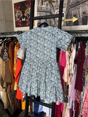 Hyacinth House Ellie Blue Multi Floral Zip Front Mini Dress Womens XS EUC thumbnail 12